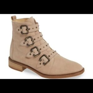 Paul Green Suede Biker Booties beige